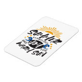 喜びの夏の至福 – 暖かい太陽の引用文 マグネット (左側)