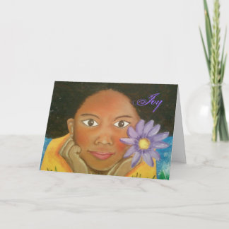 喜びの女の子の挨拶状 カード