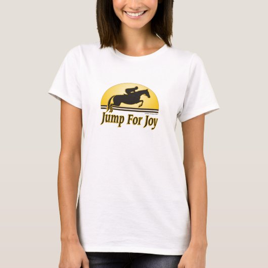 喜びの女性騎手のTシャツのために跳んで下さい Tシャツ (正面)