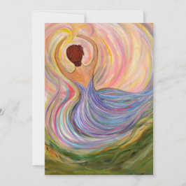 喜びの女性、多重大事な行事空白のカード 招待状