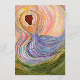 喜びの女性、多重大事な行事空白のカード 招待状