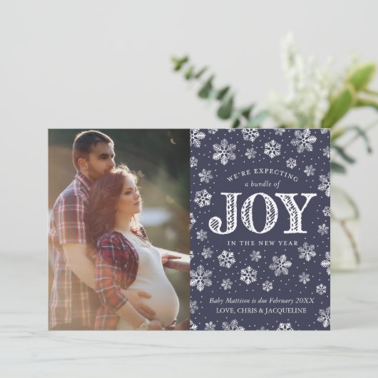 喜びの妊娠の発表のクリスマスの期待 案内状 (スタンド正面)
