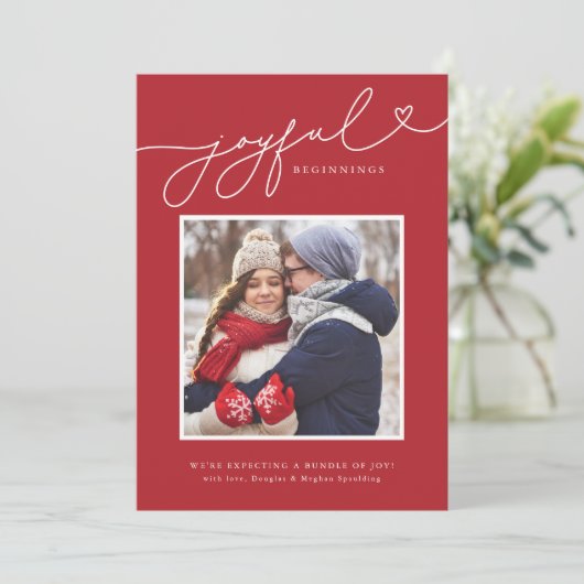 喜びの始まりクリスマス妊娠の発表 シーズンカード (スタンド正面)