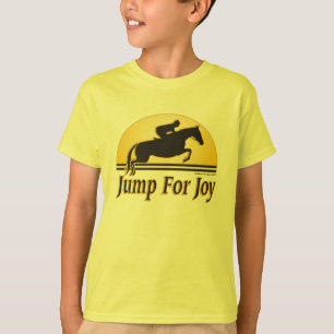喜びの子供の騎手のTシャツのために跳んで下さい Tシャツ