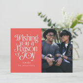 喜びの季節のホリデー フォト カード - あなただけのオリジナル (スタンド正面)