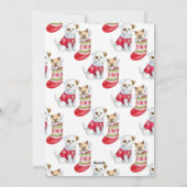 喜びの季節 クリスマス 犬 & 猫 ペット写真 赤いフレーム (裏面)