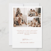 喜びの家族クリスマスフォトペットドッグホリデーカード 招待状 (裏面)