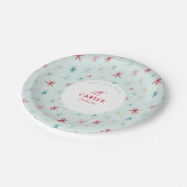 喜びの家族モダン描フェスティバルスターカラフル ペーパープレート (アングル)