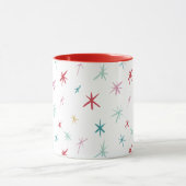 喜びの家族モダン描フェスティバルスターカラフル マグカップ (中央)