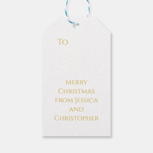 喜びの家族名ブルゴーニュ金ゴールドクリスマス ギフトタグ (裏面)