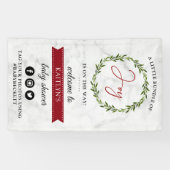 喜びの小さなバンドルのクリスマスベビーシャワーへようこそ 横断幕 (横)