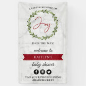 喜びの小さなバンドルのクリスマスベビーシャワーへようこそ 横断幕 (縦)