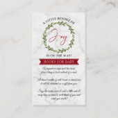 喜びの小さなバンドルのクリスマスベビーシャワーブック エンクロージャーカード (正面)