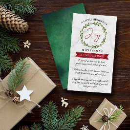 喜びの小さなバンドルのクリスマスベビーシャワーブック エンクロージャーカード
