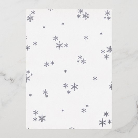 喜びの小さなバンドルのクリスマスベビーシャワー実在 箔招待状 (裏面)