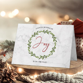 喜びの小さなバンドルのクリスマスベビーシャワー サンキューカード