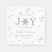 喜びの小さなバンドルのクリスマスベビーシャワー スタンダードカクテルナプキン (正面)