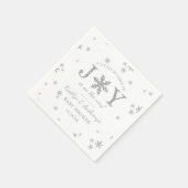 喜びの小さなバンドルのクリスマスベビーシャワー スタンダードカクテルナプキン (角)