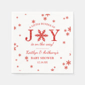 喜びの小さなバンドルのクリスマスベビーシャワー スタンダードカクテルナプキン (正面)