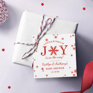 喜びの小さなバンドルのクリスマスベビーシャワー フェイバータグ
