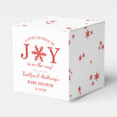 喜びの小さなバンドルのクリスマスベビーシャワー フェイバーボックス (正面サイド)