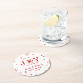 喜びの小さなバンドルのクリスマスベビーシャワー ラウンドペーパーコースター (インサイチュ)