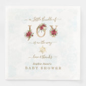 喜びの小さなバンドルのポインセチア金ゴールド赤ちゃんシャワー (正面)