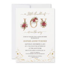 喜びの小さなバンドルのポインセチア金ゴールド赤ちゃんシャワー