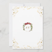 喜びの小さなバンドルのポインセチア金ゴールド赤ちゃんシャワー 招待状 (裏面)