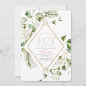 喜びの小さなバンドルのユーカリ赤ちゃんシャワー 招待状 (正面)