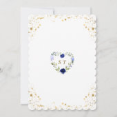 喜びの小さなバンドルの青いフローラ男の子の赤ちゃんシャワー 招待状 (裏面)