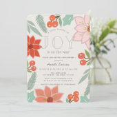 喜びの小さなバンドルフェスティバルフローラベビーシャワー 招待状 (スタンド正面)