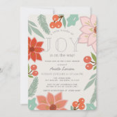 喜びの小さなバンドルフェスティバルフローラベビーシャワー 招待状 (正面)