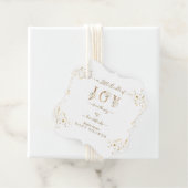 喜びの小さなバンドル白い金ゴールドフローラ赤ちゃんシャワー フェイバータグ (インサイチュ)