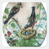 喜びの巣:家族の栄養のある若い精神の愛 スクエアシール (正面)