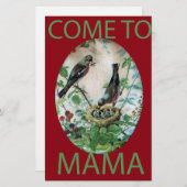 喜びの巣：家族の栄養のある若い精神の愛 便箋 (正面/裏面)