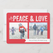 喜びの平和愛旗の2写真の休日 シーズンカード (正面)