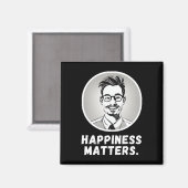 喜びの幸福SタイポグラフィをベクトルIlluで広める マグネット (正面/裏面)