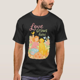 喜びの庭園 フラワー ヴィンテージ ペット ラバー Tシャツ