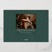 喜びの手書きスクリプト宗教的クリスマス 箔シーズンカード (裏面)