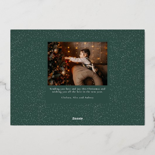 喜びの手書きスクリプト宗教的クリスマス 箔シーズンカード (裏面)