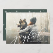 喜びの手書きフォトホリデーカード シーズンカード (正面/裏面)