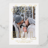 喜びの手紙がホリデーカードを台無しにする 箔シーズンカード (正面)