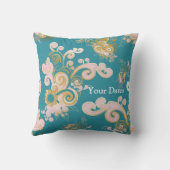 喜びの抽象芸術花弁デザイン クッション (裏面)