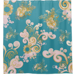 喜びの抽象芸術花弁デザイン シャワーカーテン