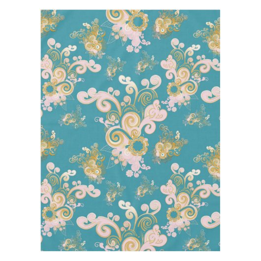 喜びの抽象芸術花弁デザイン テーブルクロス (正面)