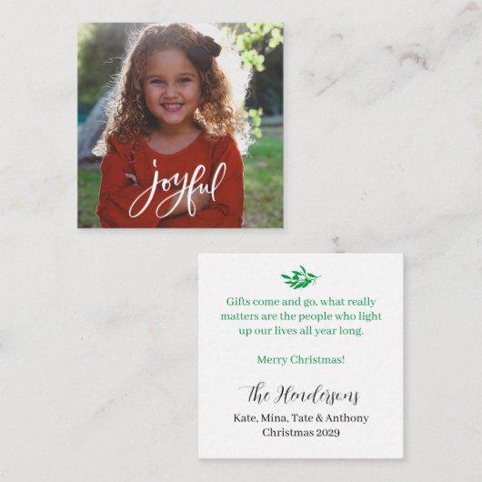 喜びの挨拶メリークリスマスBUDGETノートカード ノートカード (正面/裏面)