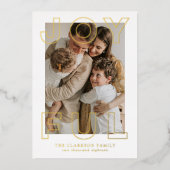 喜びの文字フォイルホリデーカード 箔シーズンカード (正面)