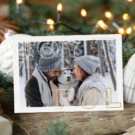 喜びの文字フォイルホリデーカード 箔招待状