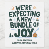 喜びの新しいバンドルの妊娠の発表を期待する ワインラベル (シングルラベル)